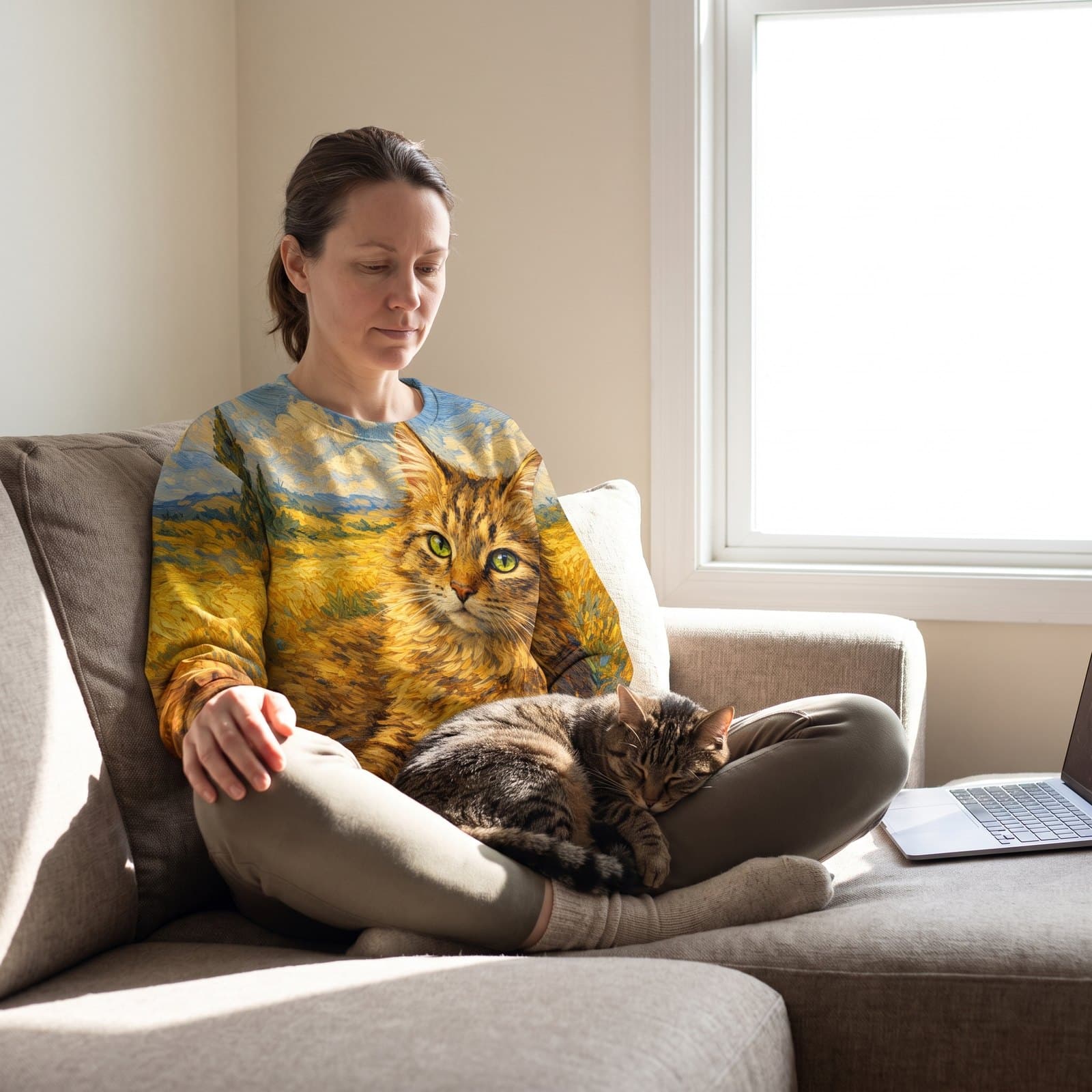 AOP Sweatshirt featuring a pet portrait